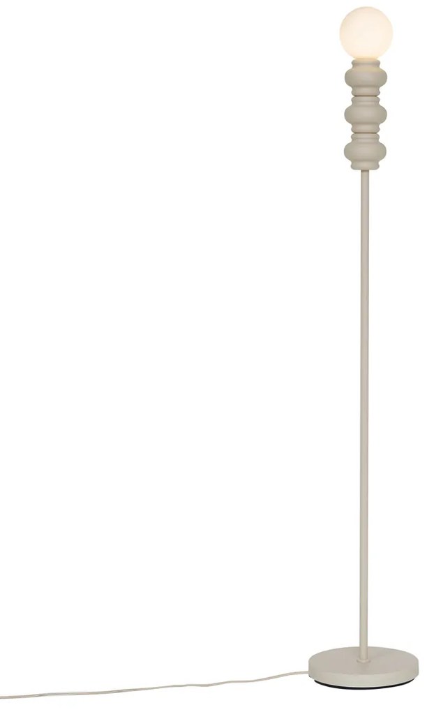 Retro stojacia lampa béžová s matným sklom - Fedde