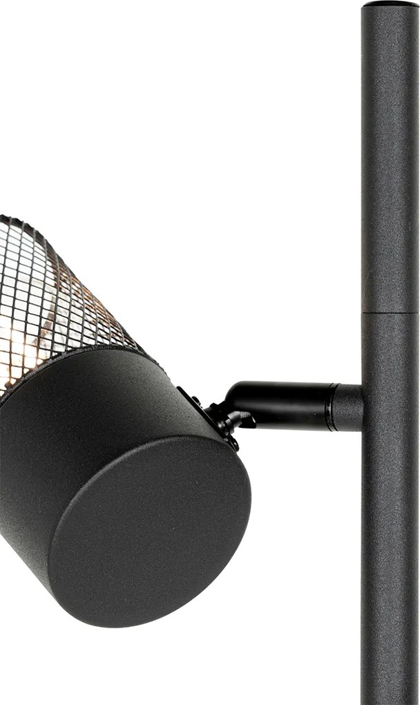 Priemyselná stojaca lampa čierna 3-svetlo - Jim