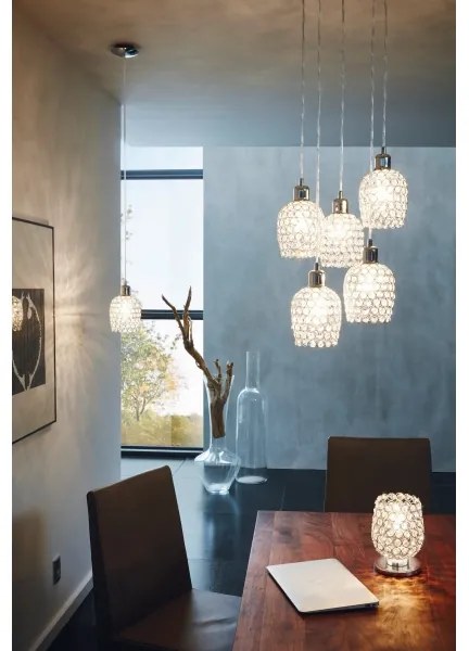 Eglo 94898 - Závesné svietidlo na lanku BONARES 1 5xE27/60W/230V