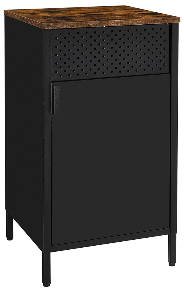 Nočný stolík, bočná skrinka, dvierka s magnetom, čierna