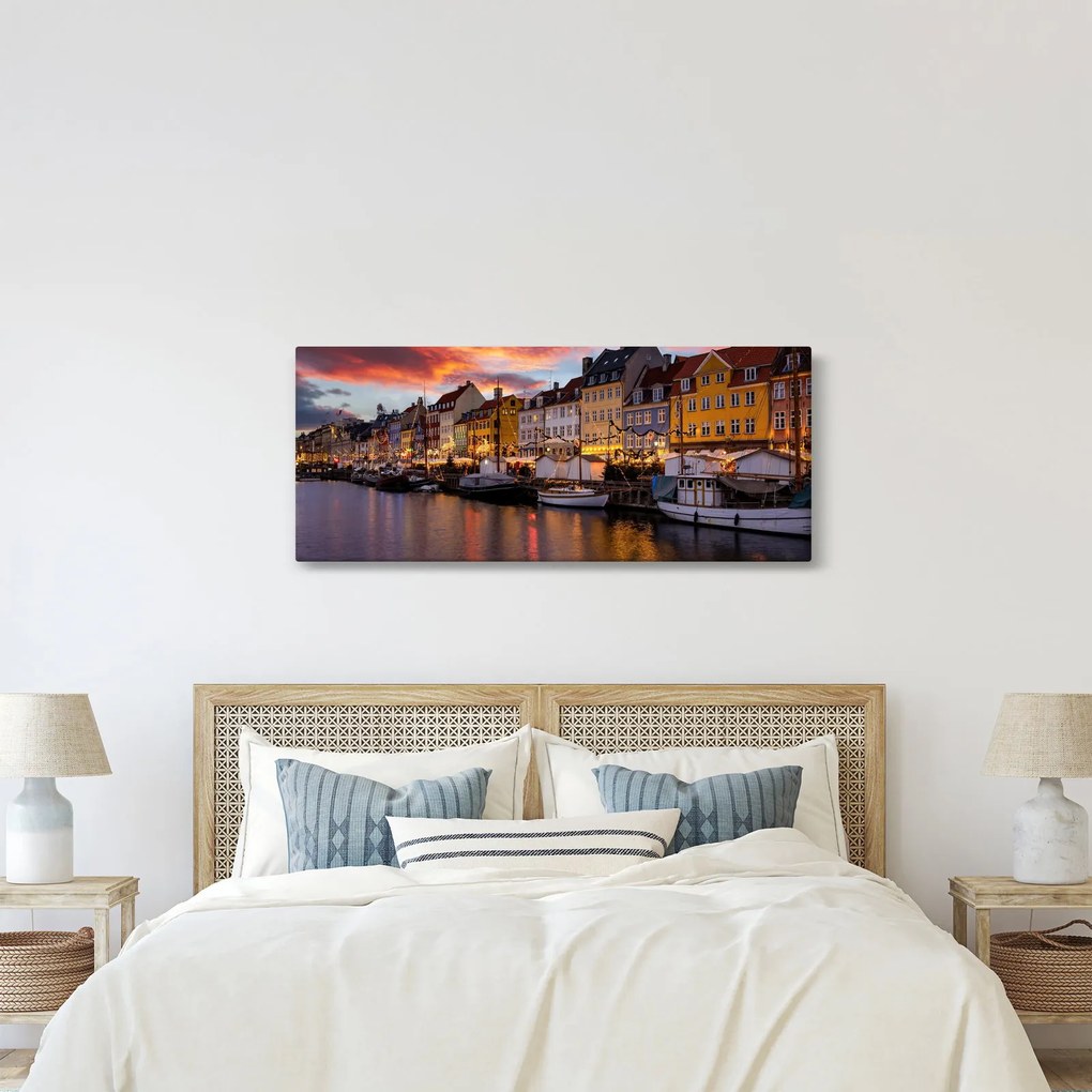 Obraz - Nyhavn, Kodaň (120x50 cm)