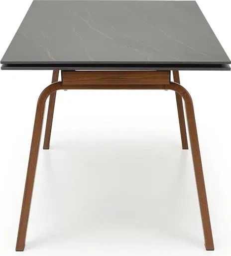 Rozkladací jedálenský stôl 140-200 cm Leta (mramor čierny + orech) (pre 6 8 osôb). Vlastná spoľahlivá doprava až k Vám domov. 1049564
