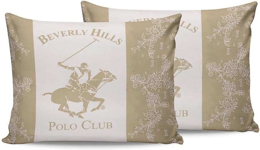 Sada 2 krémových bavlnených obliečok na vankúše Beverly Hills Polo Club Lerro, 50 × 70 cm