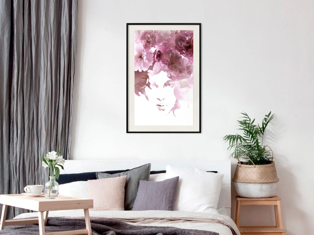 Artgeist Plagát - Flowery Look [Poster] Veľkosť: 30x45, Verzia: Zlatý rám s passe-partout