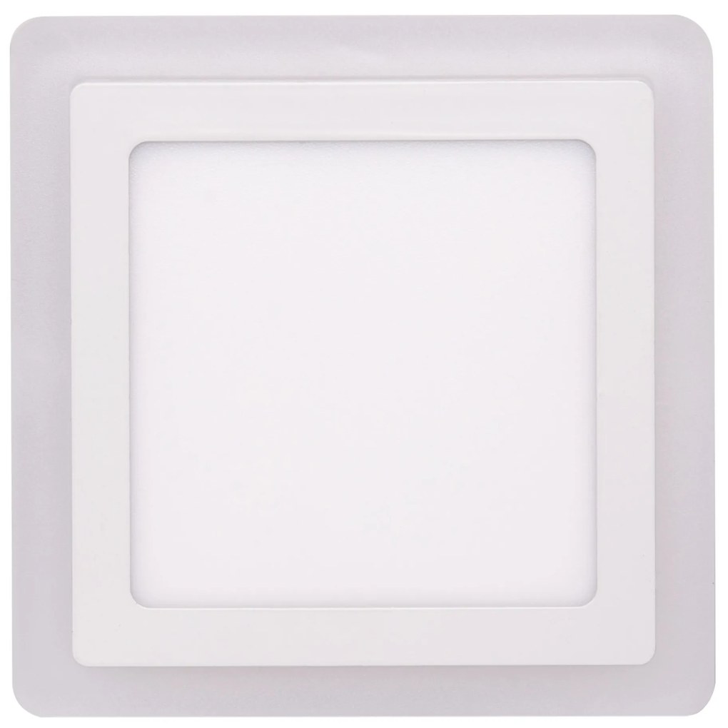 Ecolite Biely vstavaný LED panel hranatý 195 x 195mm 12W+4W podsvietený LED-DUO-S12W