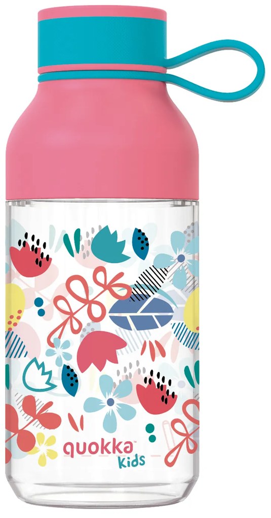 Plastová fľaša Ice Kids s pútkom Flowers 430 ml