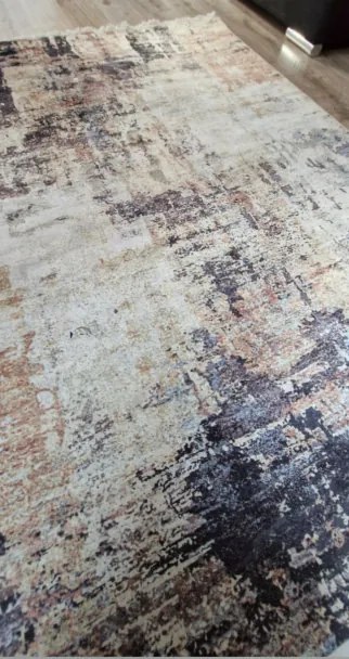 Moderný koberec VELVET M299 – sivá, béžová, modrá Rozmer: 60x100 cm