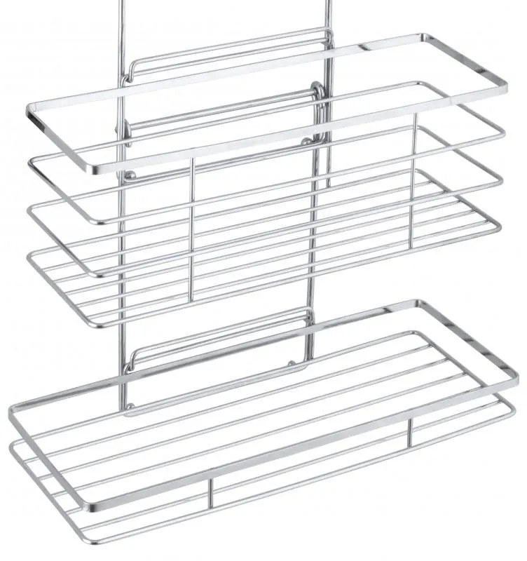 Erga Rafek, trojitá kúpeľňová polička do sprchy na zavesenie 30x12,5x71 cm, chrómová, ERG-YKA-CH.RAFEK-CHR