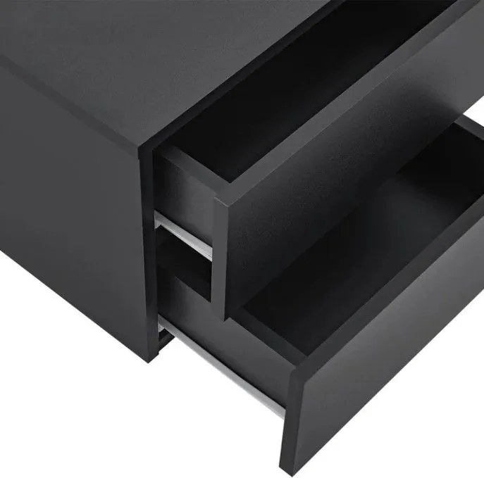 Závesný nočný stolík 40x29x30 cm čierny, 2 zásuvky