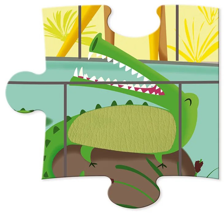 Puzzle dotykové Deň v zoologickej záhrade - s textúrou 20 dielov