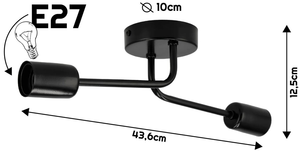 BERGE LED stropná lampa 2xE27 LOFT