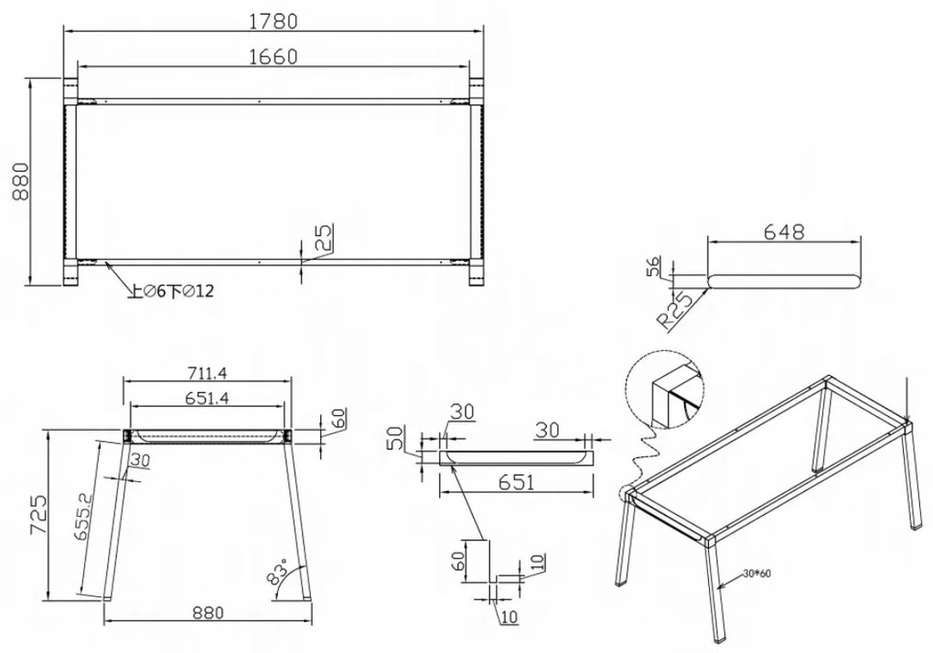 Kancelársky pracovný stôl PRIMO BASIC, čierna podnož, 1800 x 900 mm, sivá