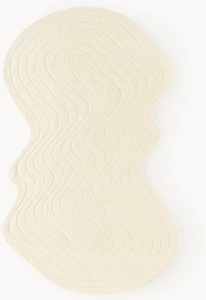 Ručne tuftovaný vlnený koberec v organickom tvare Aliza