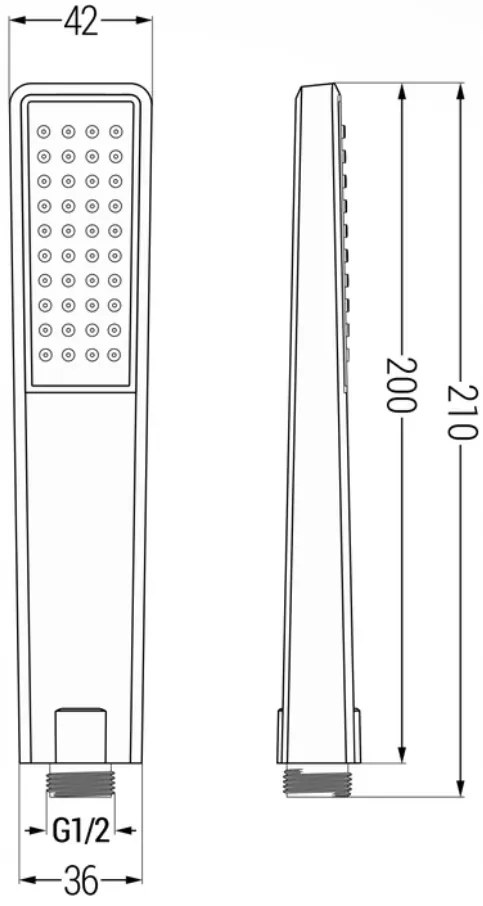 Mexen Uno, podomietkový sprchový set DR33, čierna, 71435DR33-70