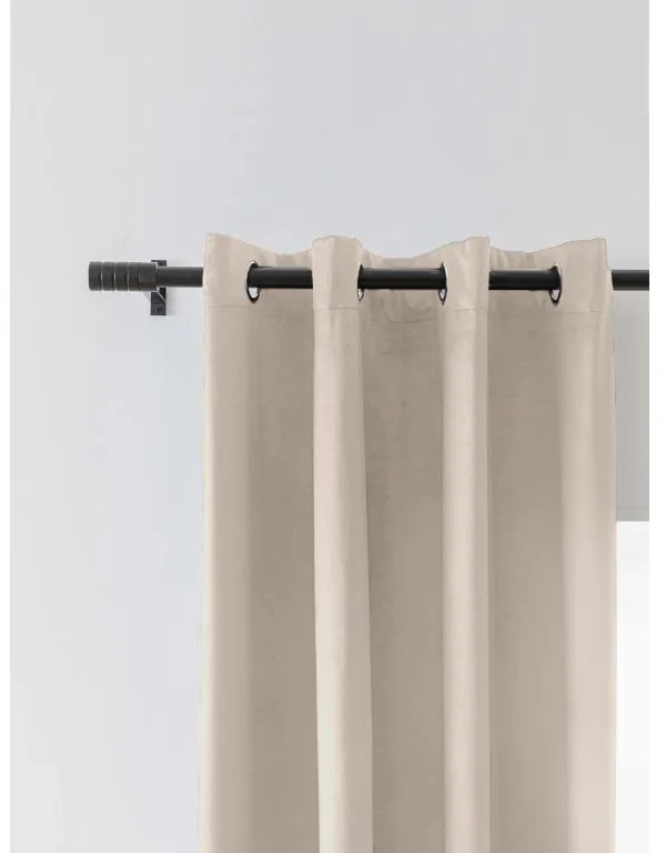 Béžový zatemňovací záves VELVET 140x250 cm Zavesenie: Kovové krúžky