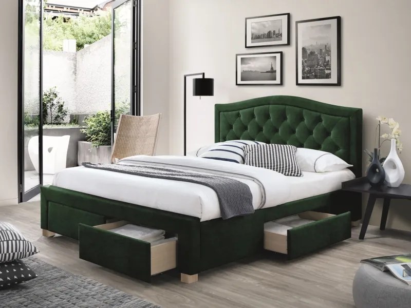 Manželská posteľ ELECTRA Velvet Farba: Zelená / TAP.119