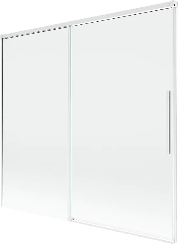 Mexen Rox, 2-krídlová posuvná vaňová zástena 170 x 150 cm, 8mm číre sklo, biely profil, 8C9-170-001-20-00