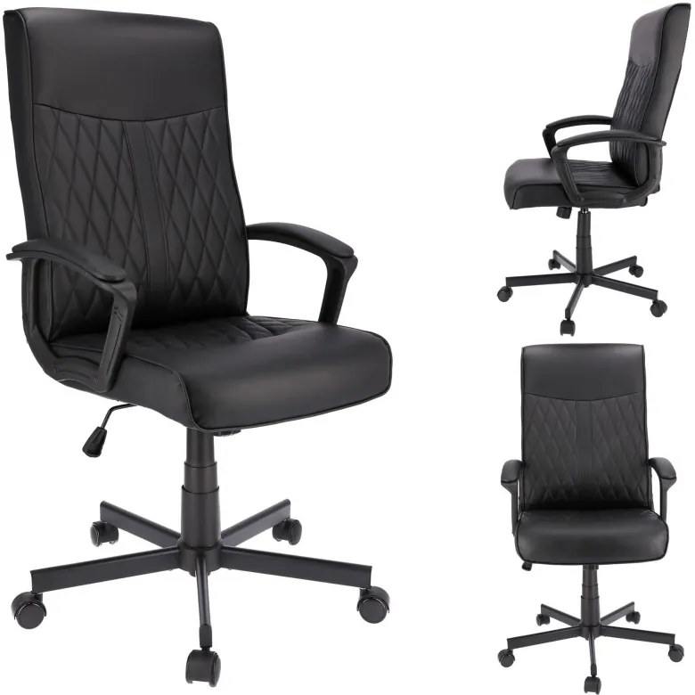 Dekorstudio Kancelárske otočné kreslo COMFORT - čierna ekokoža