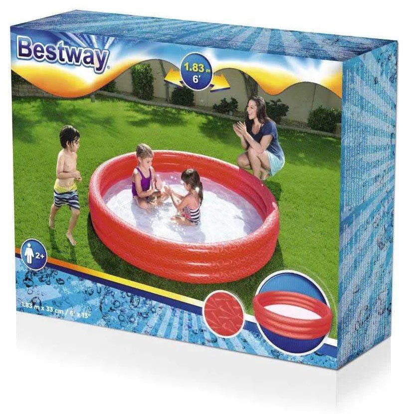 Detský nafukovací bazén Bestway 183x33 cm červený