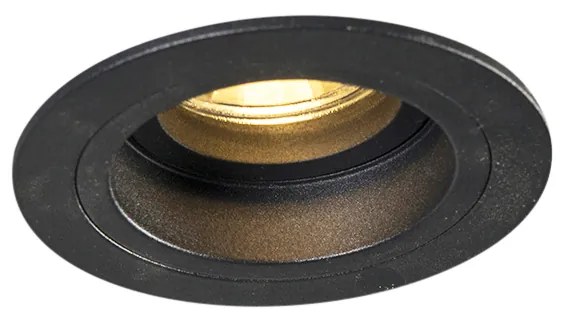 Sada 6 moderných zapustených bodových svetiel čierna 9,2 cm otočné a naklápacie - Chuck