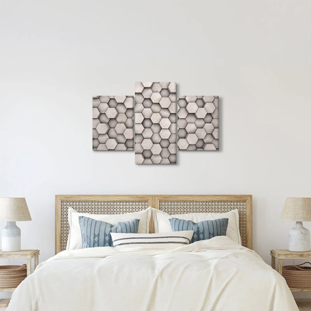 Obraz - Hexagóny v betónovom dizajne (90x60 cm)