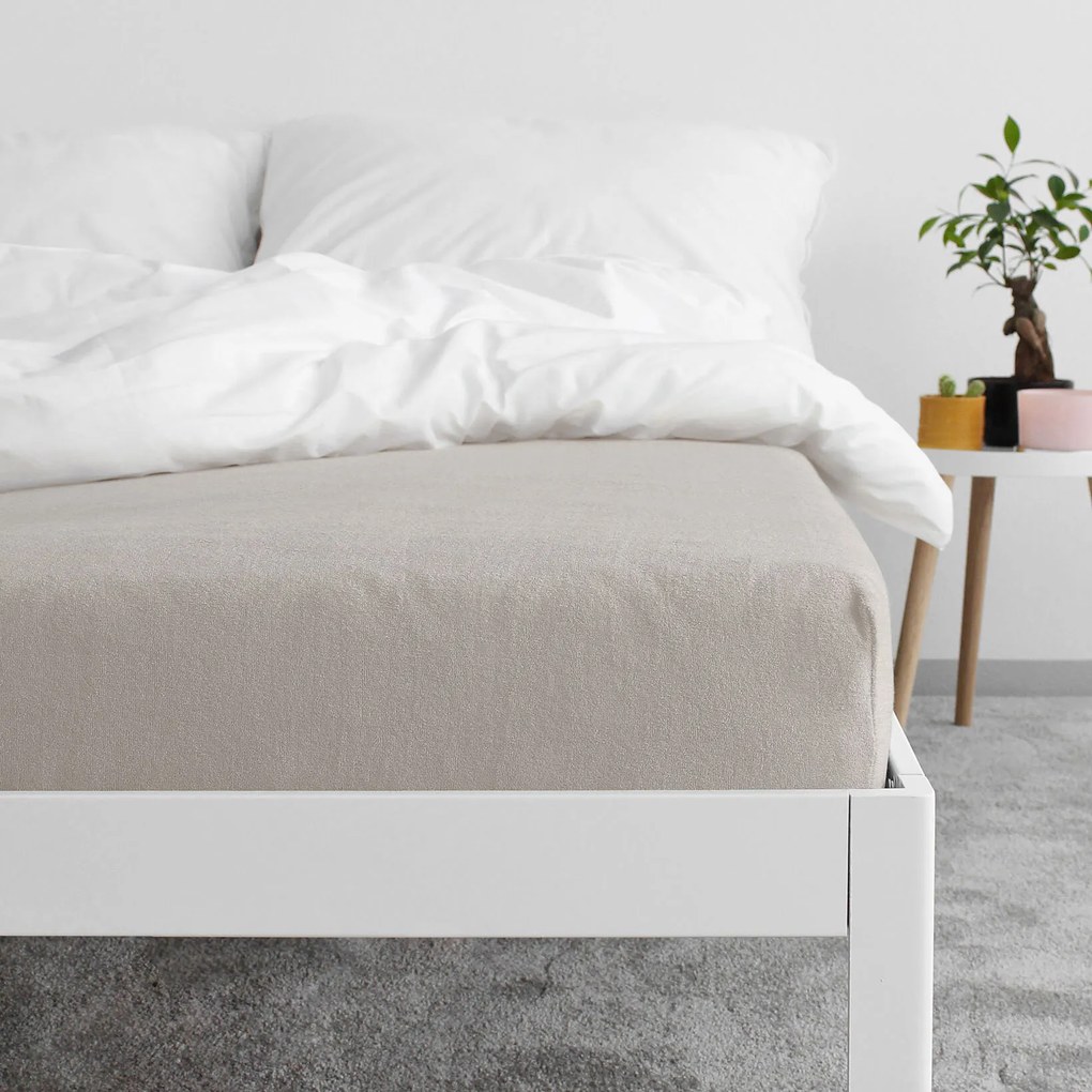 Goldea nepriepustná froté plachta s napínacou gumou - sivohnedá 120 x 200 cm