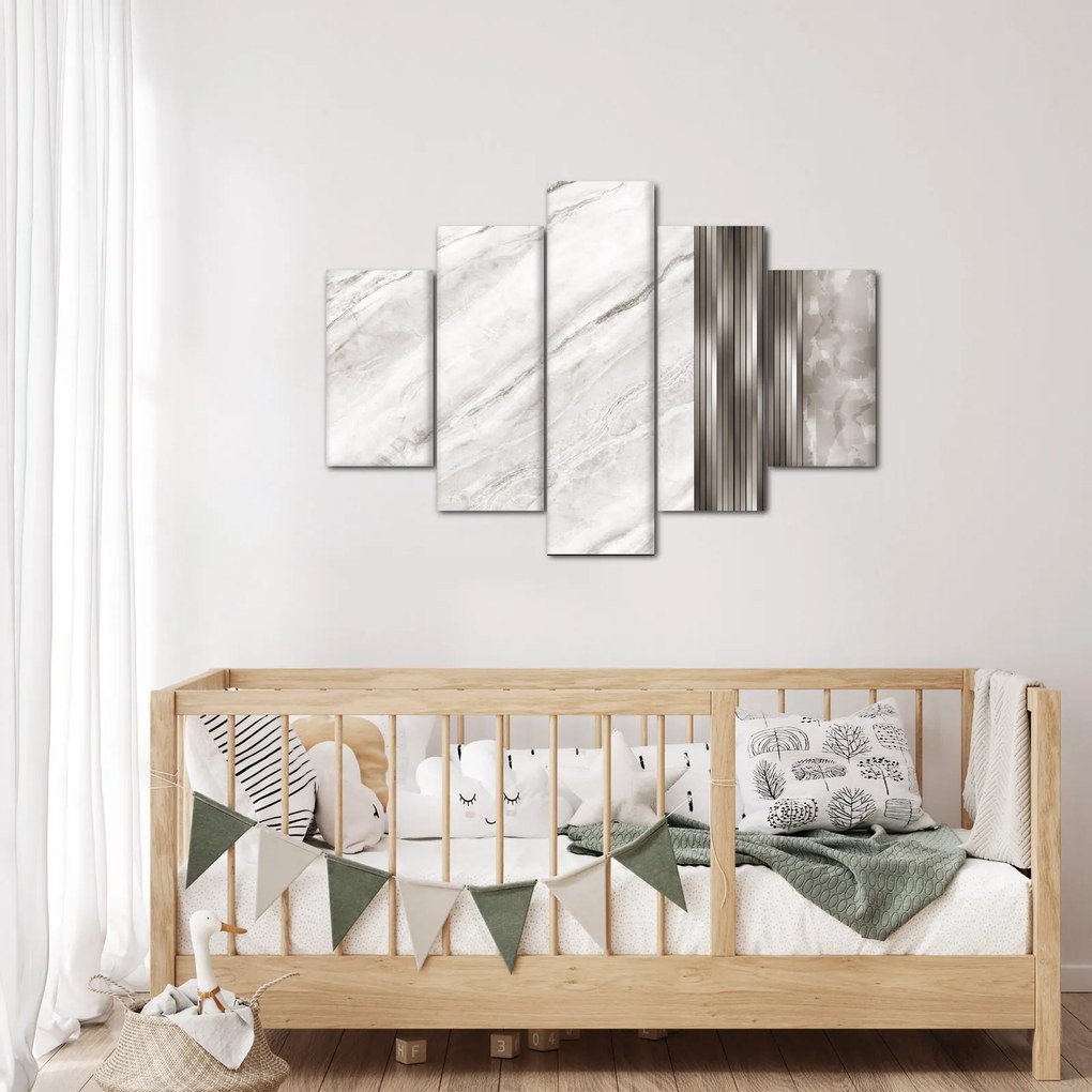 Obraz - Mramor so striebornými linkami (150x105 cm)