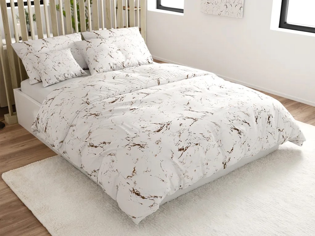 Obliečky z mikrovlákna MARBLE, biele Rozmer obliečky: 70 x 90 cm | 140 x 200 cm