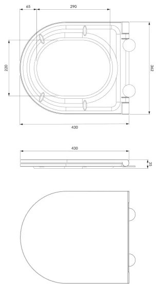 OMNIRES OTTAWADEBP - Záchodová doska SoftClose OTTAWA duroplast/lesklá biela