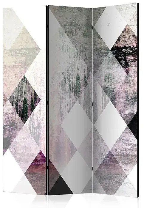 Paraván - Rhombic Chessboard (Pink) [Room Dividers] Veľkosť: 135x172, Verzia: Jednostranný