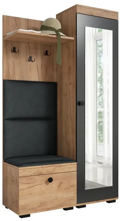 Predsieňová stena Duo, pravá, biela/+police