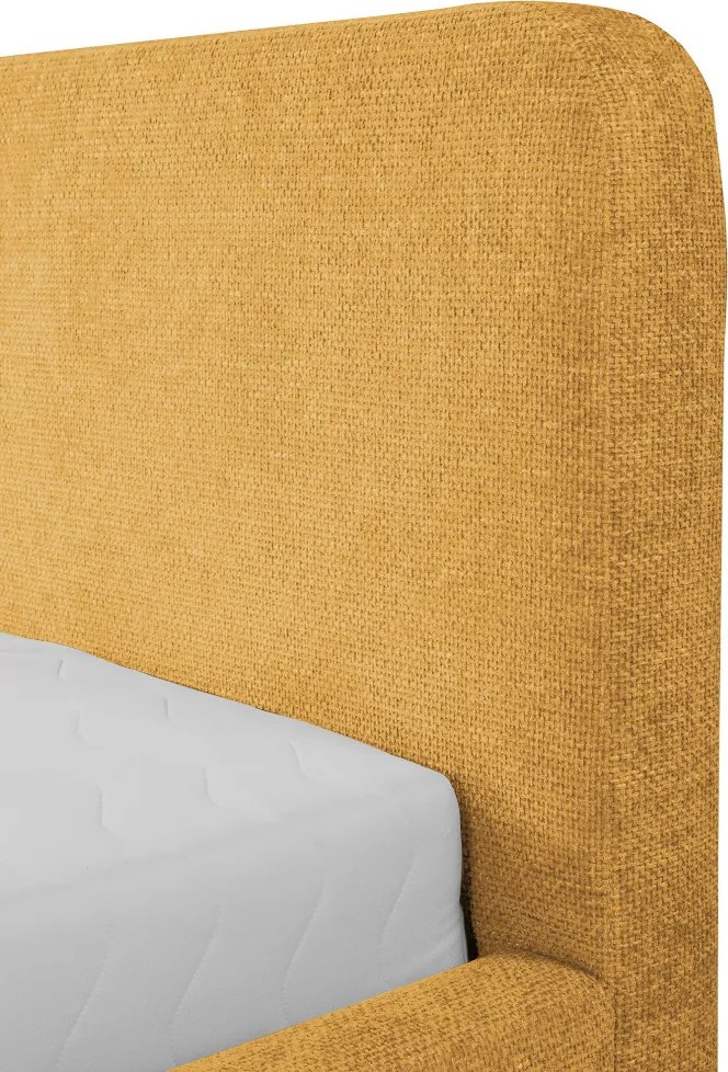 Posteľ Flamingo 180x200 cm, žltá štruktúrovaná tkanina