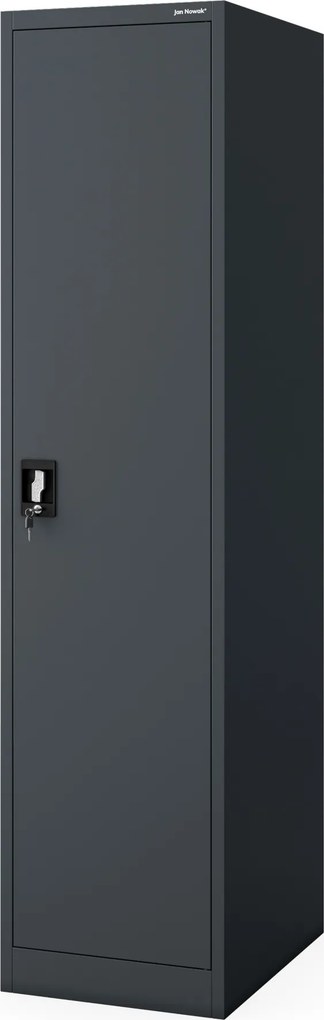 Kovová kancelárska skriňa na dokumenty, hlboká, antracitová, 450x1850x600 mm: ALEX D600