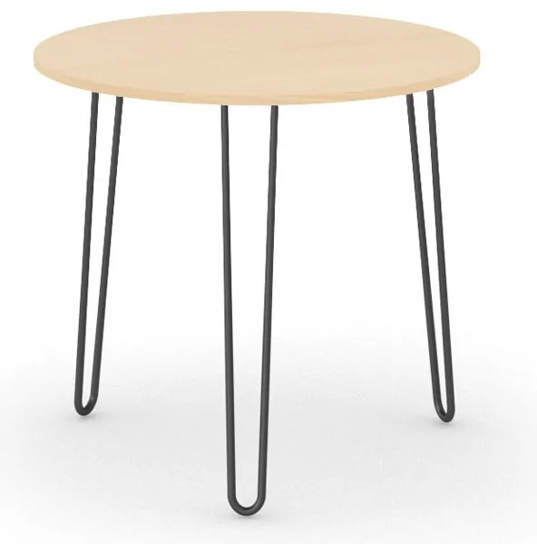 Okrúhly jedálenský stôl SPIDER, priemer 80 cm, čierna podnož, buk