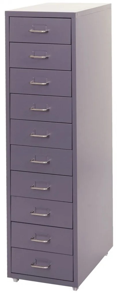 Zásuvková skrinka Boston T851 - 110x28x41cm, 10 zásuviek - tmavo sivá
