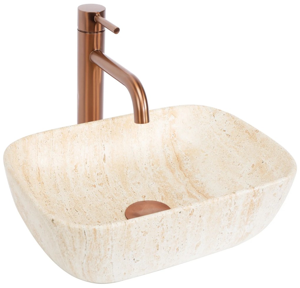 Rea Belinda Mini, umývadlo na dosku 360 x 255 x 115 cm, imitácia kameňa matná, REA-U4700