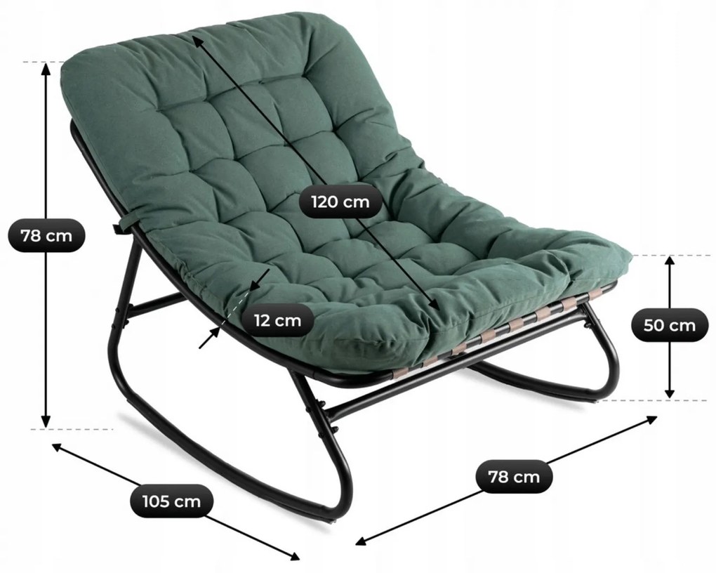 PROXIMA.store - Relaxačné hojdacie kreslo AURORA FARBA: sivá