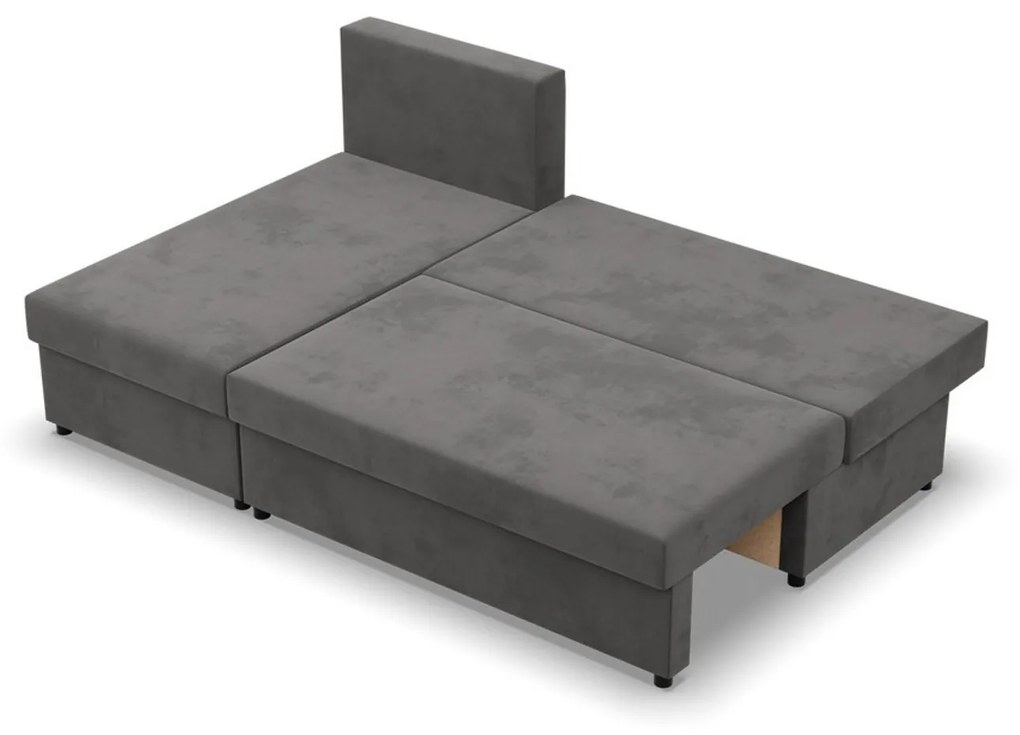 Rohová rozkladacia sedacia súprava DELI Sivá/čierna