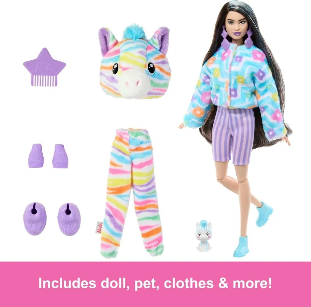 Mattel Barbie Cutie reveal barbie farebné sny - zebra HRK39