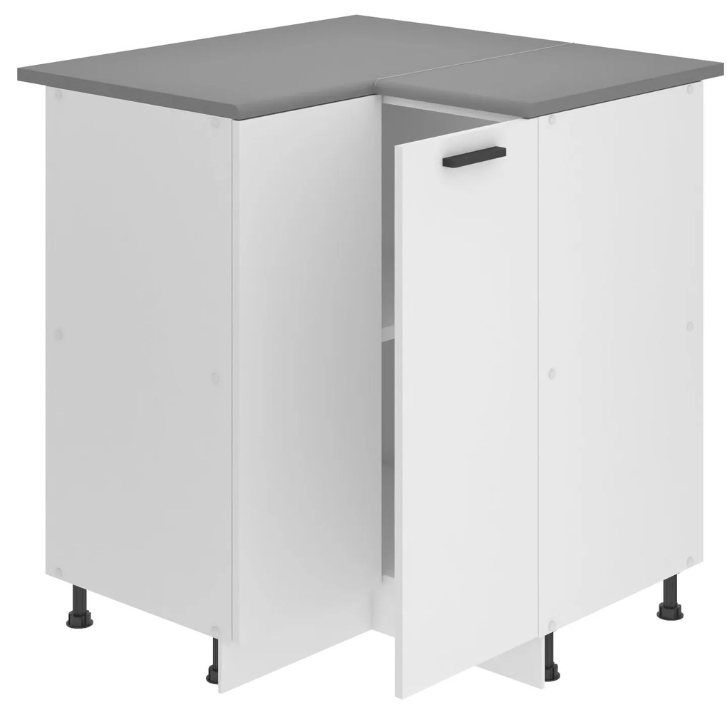 Kuchynská skrinka Belini Premium Full Version spodná rohová 90 cm biely mat s pracovnou doskou