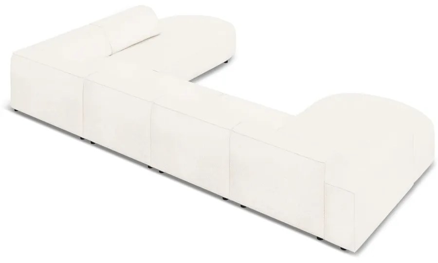 Béžová rohová pohovka z textílie bouclé (pravý roh) Jodie – Micadoni Home