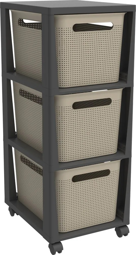 ROTHO BRISEN komoda 3x16 L - antracit/cappuccino