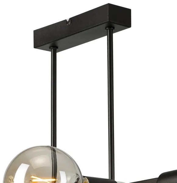 Luster na tyči ASTRID 4xE27/60W/230V čierna