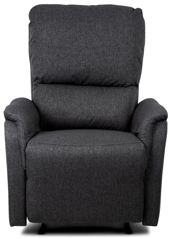 Relaxačné kreslo čalúnené sivou látkou