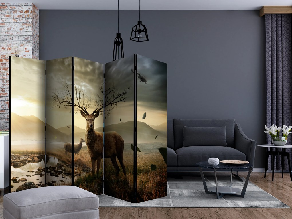 Artgeist Paraván - Deers by mountain stream [Room Dividers]