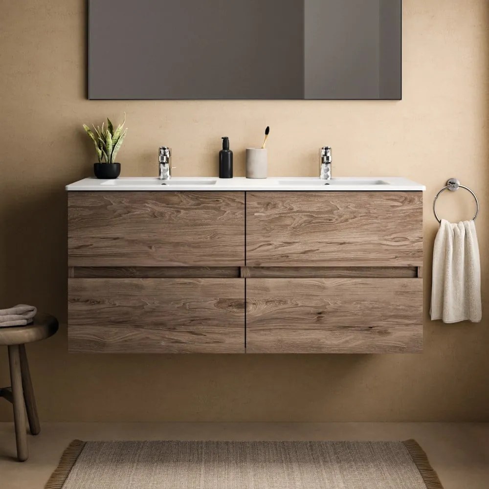 Závesná skrinka pod umývadlo v dekore orecha v prírodnej farbe 120x55 cm Eurovit+ – Ideal Standard
