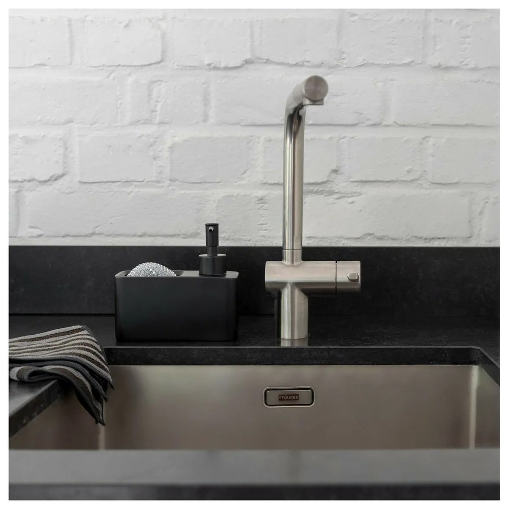 Wenko Dávkovač saponátu s miestom na hubku Resa, čierna