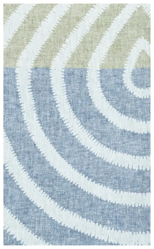 Ľanový uterák Metsälampi, sivo-čučoriedkovo-olivový, Rozmery 95x180 cm