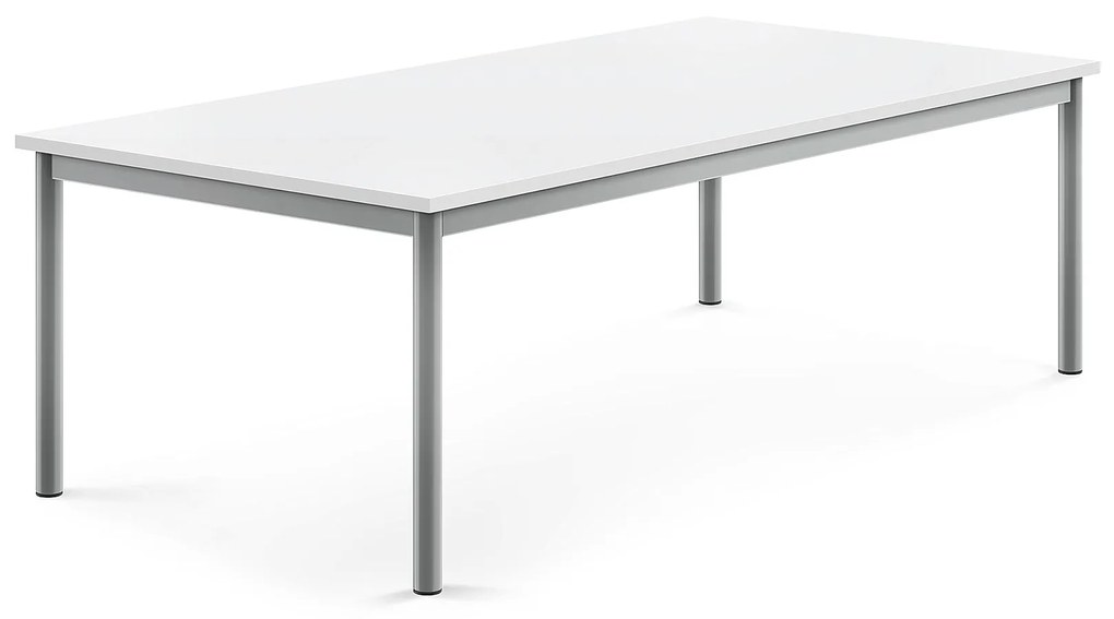 Stôl BORÅS, 1600x800x500 mm, laminát - biela, strieborná