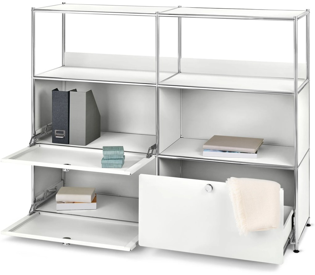 Kovová komoda »CN3« s 2 výklopnými dvierkami a 1 zásuvkou